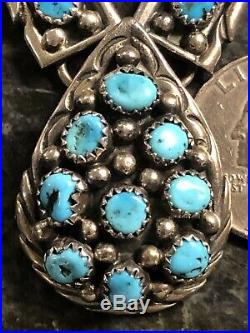 Navajo James Shay 50 Grams Sterling Silver Turquoise Pendant Necklace 925 JS