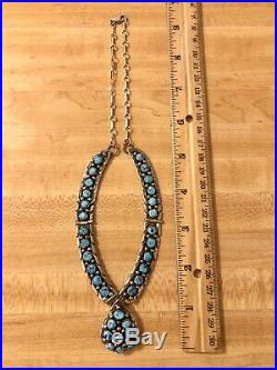 Navajo James Shay 50 Grams Sterling Silver Turquoise Pendant Necklace 925 JS
