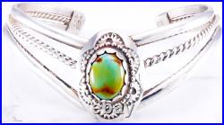 Navajo LJM Turquoise 925 Sterling Silver. 79 Wide Cuff Bracelet Vintage