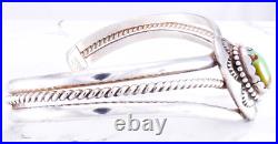 Navajo LJM Turquoise 925 Sterling Silver. 79 Wide Cuff Bracelet Vintage