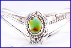 Navajo LJM Turquoise 925 Sterling Silver. 79 Wide Cuff Bracelet Vintage