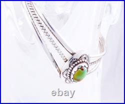 Navajo LJM Turquoise 925 Sterling Silver. 79 Wide Cuff Bracelet Vintage