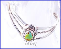 Navajo LJM Turquoise 925 Sterling Silver. 79 Wide Cuff Bracelet Vintage