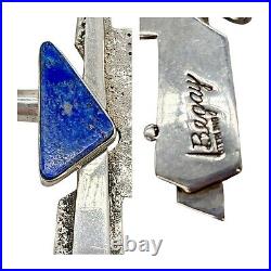 Navajo Leroy Begay Sterling Silver Lapis Lazuli Cross Pendant