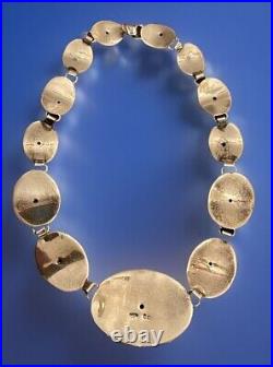 Navajo Native American Necklace Sterling Silver Heavy 76g Signed CC Vintage 17