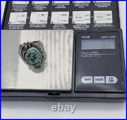 Navajo Native American Signed MP Sterling Silver Turquoise Sz-11 Ring 9.2g #g52