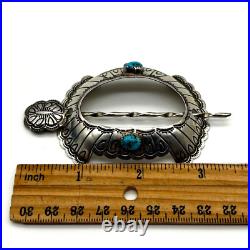 Navajo Native American Sterling Silver Turquoise Open Center Stick Barrette NWOT Navajo Native American Sterling Silver Turquoise Open Center Stick Barrette NWOT