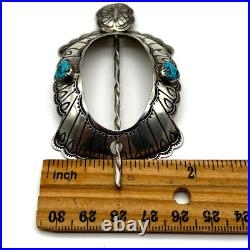 Navajo Native American Sterling Silver Turquoise Open Center Stick Barrette NWOT Navajo Native American Sterling Silver Turquoise Open Center Stick Barrette NWOT