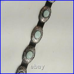 Navajo Native American Turquoise Sterling Silver Concho Belt