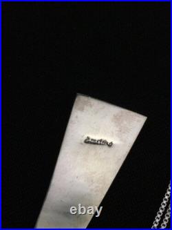 Navajo Opal Inlay Pendant Sterling Silver Chain Necklace Handmade 18 4776