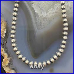 Navajo Pearl Beads 4 mm Sterling Silver Necklace 20 Length For Women