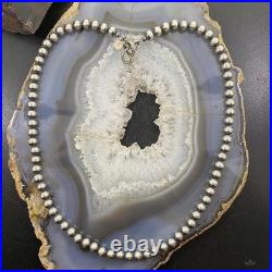 Navajo Pearl Beads 6 mm Sterling Silver Necklace Length 18 For Women