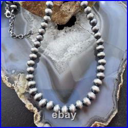 Navajo Pearl Beads 7 mm Sterling Silver Necklace Length 20-22 For Women