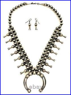 Navajo Pearl Sterling Silver Handmade Squash Blossom Necklace By Shirley Lee