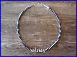 Navajo Pearl Sterling Silver Saucer Bead Hand Strung 16 Necklace Doreen Jake