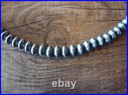 Navajo Pearl Sterling Silver Saucer Bead Hand Strung 18 Necklace Doreen Jake
