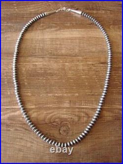 Navajo Pearl Sterling Silver Saucer Bead Hand Strung 22 Necklace