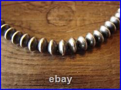 Navajo Pearl Sterling Silver Saucer Bead Hand Strung 22 Necklace