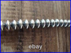 Navajo Pearl Sterling Silver Saucer Bead Hand Strung 26 Necklace Jake