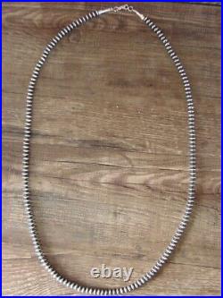 Navajo Pearl Sterling Silver Saucer Bead Hand Strung 28 Necklace Jake