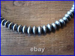 Navajo Pearl Sterling Silver Saucer Bead Hand Strung 30 Necklace Doreen Jake