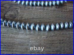 Navajo Pearl Sterling Silver Saucer Bead Hand Strung 35 Necklace Doreen Jake