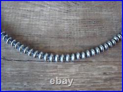 Navajo Pearl Sterling Silver Saucer Bead Hand Strung 35 Necklace Doreen Jake