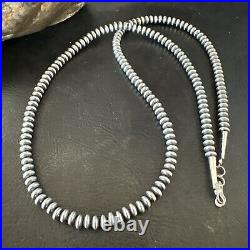 Navajo Pearl Sterling Silver Saucer Bead Hand Strung 5mm 20 Necklace 60520