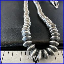 Navajo Pearl Sterling Silver Saucer Bead Hand Strung 7mm 20 Necklace 60720