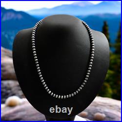 Navajo Pearl Style Sterling Silver Necklace Hand Strung 5mm 20 Navajo Pearl Style Sterling Silver Necklace Hand Strung 5mm 20