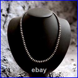Navajo Pearl Style Sterling Silver Necklace Hand Strung 5mm 20 Navajo Pearl Style Sterling Silver Necklace Hand Strung 5mm 20