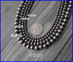 Navajo Pearl Style Sterling Silver Necklace Hand Strung 5mm 20 Navajo Pearl Style Sterling Silver Necklace Hand Strung 5mm 20