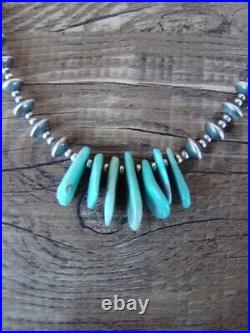 Navajo Pearl & Turquoise Sterling Silver 16 Necklace Doreen Jake