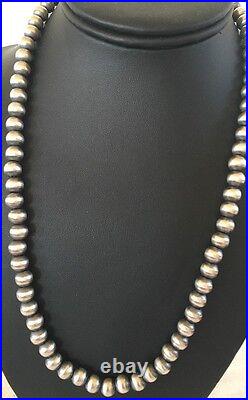 Navajo Pearls 8mm Sterling Silver Bead 23 Necklace