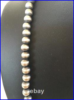 Navajo Pearls 8mm Sterling Silver Bead 23 Necklace