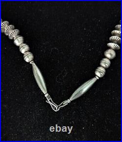 Navajo Pearls Fluted Beads Sterling Silver 22 Necklace 10mm Beads NEVER WORN