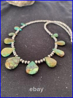 Navajo Pearls Necklace Sterling Silver & Royston Turquoise 483