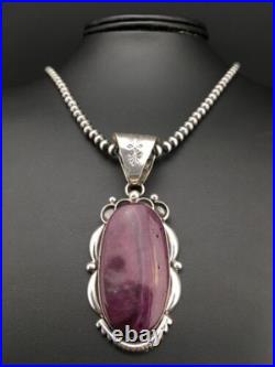 Navajo Pearls Purple Spiny Oyster Pendant Necklace Sterling Silver 4815