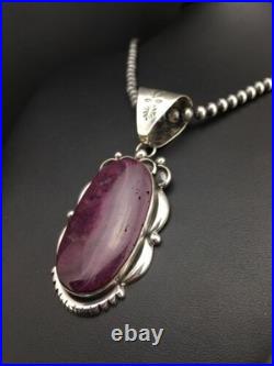 Navajo Pearls Purple Spiny Oyster Pendant Necklace Sterling Silver 4815