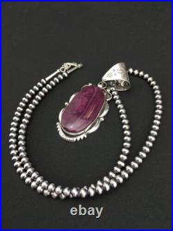 Navajo Pearls Purple Spiny Oyster Pendant Necklace Sterling Silver 4815