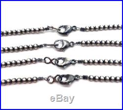 Navajo Pearls Sterling Silver 4mm Beads Necklace