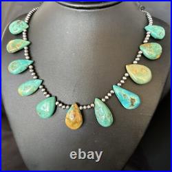 Navajo Pearls Sterling Silver Blue Turquoise Necklace 14300N