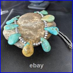 Navajo Pearls Sterling Silver Blue Turquoise Necklace 14300N