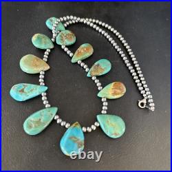 Navajo Pearls Sterling Silver Blue Turquoise Necklace 14300N