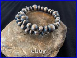 Navajo Pearls Sterling Silver Mixed Bead Stainless Wrap Bracelet 8 11808