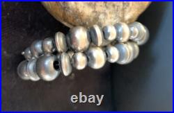 Navajo Pearls Sterling Silver Mixed Bead Stainless Wrap Bracelet 8 11808