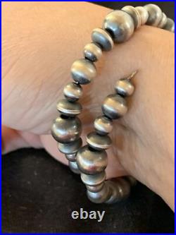 Navajo Pearls Sterling Silver Mixed Bead Stainless Wrap Bracelet 8 11808