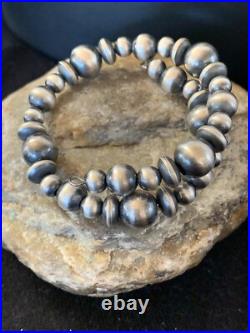 Navajo Pearls Sterling Silver Mixed Bead Stainless Wrap Bracelet 8 11808