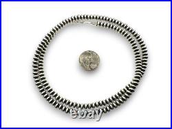 Navajo Pearls Sterling Silver Rondelles Saucer Flat Bead Necklace 4mm 28 60428 Navajo Pearls Sterling Silver Rondelles Saucer Flat Bead Necklace 4mm 28 60428