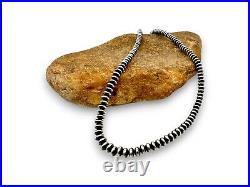 Navajo Pearls Sterling Silver Rondelles Saucer Flat Bead Necklace 4mm 28 60428 Navajo Pearls Sterling Silver Rondelles Saucer Flat Bead Necklace 4mm 28 60428